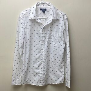 Stylish White Patterned Men's Shirt